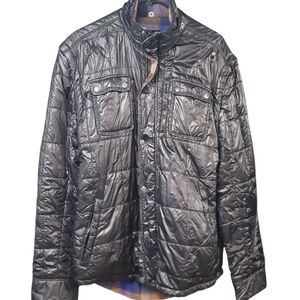 Diesel Black Quilted Reversible Puffer Style Jacket Men's Unisex XL Black Plaid